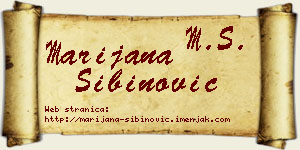 Marijana Sibinović vizit kartica